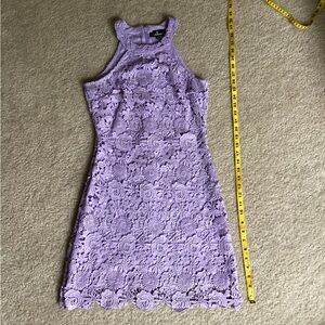 Purple Floral Lace Dress